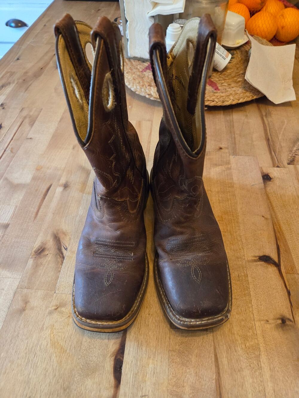 Smoky Mountain Childrens Jesse Brown Leather Cowboy Boots Size 2 M